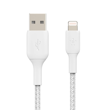 Belkin Gevlochten USB A naar lightning kabel 1m wit