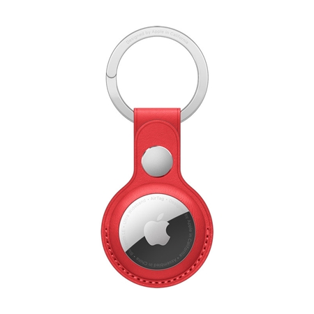 Apple AirTag leren sleutelhanger rood