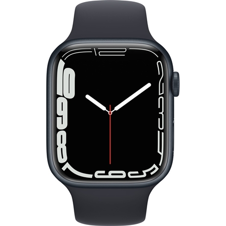 Apple Watch Series 7 middernacht aluminium middernacht sportband 45 mm