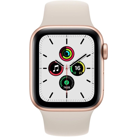 Apple Watch SE GPS 40mm goud met roze sportband 