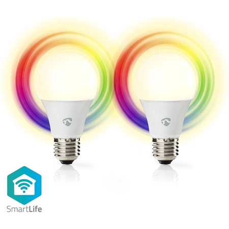 Nedis SmartLife multicolor lamp E27 2-pack