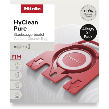 Miele FJM XL HyClean Pure 8 stofzuigerzakken + 1 HEPA AirClean-filter SF HA 50
