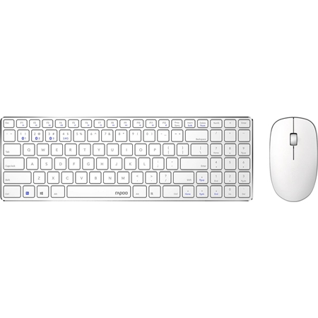 Rapoo "9300M draadloos toetsenbord combo set wit