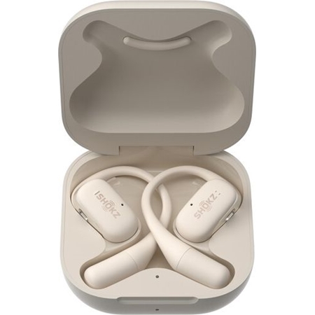 Shokz OpenFit wireless oordopjes beige