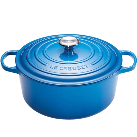 Le Creuset Ronde Braad-/Stoofpan (24 cm) Marseilleblauw