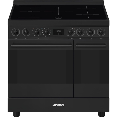 SMEG C92IPN2 Classici Esthetisch Fornuis met Inductie Kookplaat - 90 x 60 cm - Zwart