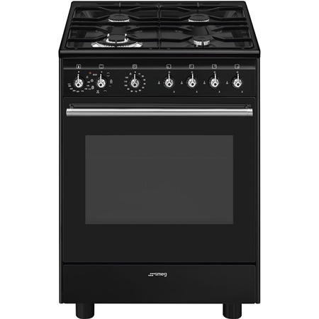 EP SMEG CX61GMBLNLK Classici Esthetisch Fornuis met Gas Kookplaat - 60 x 60 cm - Zwart aanbieding