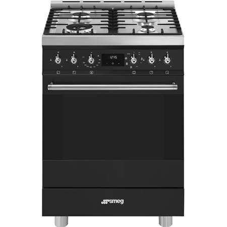 SMEG C6GMMBNLK2 Classici Gasfornuis met Elektrische Oven - Mat Zwart
