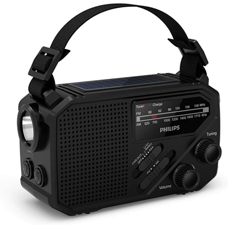 Philips TAR1609 Survival Draagbare Radio + zaklamp en SOS-alarm