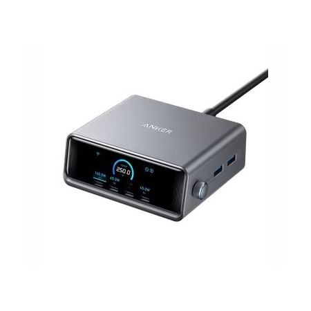 Anker Prime Wall Charger 250W, 4C/2A Zilver