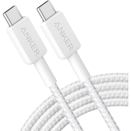 Anker 322 Gevlochten USB-C naar USB-C kabel 1.8m Wit