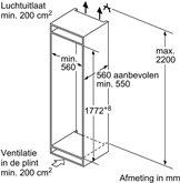 BOSCH KIS87AFE0 Serie 6 Inbouw Koel-vriescombinatie 2