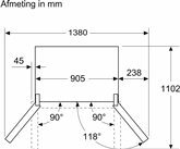 BOSCH KFN96VPEA Serie 4 French Door Koel-vriescombinatie 10