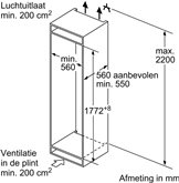BOSCH KIN86NSE0 Serie 2 Inbouw Koel-vriescombinatie 2
