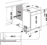 Whirlpool WBC 3C34 P X Halfgeïntegreerde Vaatwasser - RVS 2