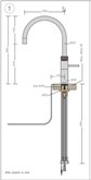 Quooker KFRPTN Keukenmengkraan Fusion Round - Messing Petina - Losse Kraan.  2