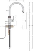 Quooker Keukenmengkraan Flex Round - Gun Metal - Losse Kraan  2