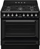 SMEG TR90GMBLNL TR90GMBLNLVictoria Esthetisch Fornuis met Gas Kookplaat - 90 x 60 cm - Zwart 1