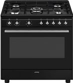 SMEG CX91GMBLNLK Classici Esthetisch Fornuis met Gas Kookplaat - 90 x 60 cm - Zwart 1