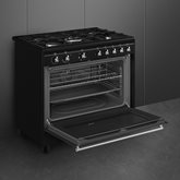 SMEG CX91GMBLNLK Classici Esthetisch Fornuis met Gas Kookplaat - 90 x 60 cm - Zwart 5