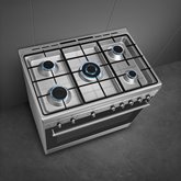 SMEG CX91GMBLNLK Classici Esthetisch Fornuis met Gas Kookplaat - 90 x 60 cm - Zwart 6