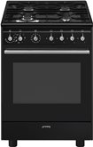 SMEG CX61GMBLNLK Classici Esthetisch Fornuis met Gas Kookplaat - 60 x 60 cm - Zwart 1