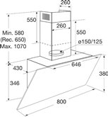ETNA AD781ZT Inbouw Diagonale Schouwkap - Zwart  2