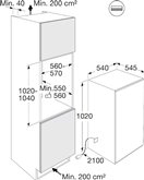 ETNA KVD7102T Inbouw Koelkast met Vriezer 2