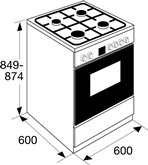 ETNA FGV561WIT Gasfornuis met Oven - 4 Pitten  2