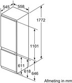 BOSCH KIS87EDDO Serie 6 EXCLUSIV Inbouw Koel-vriescombinatie 2