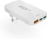 Hama Snellader, 2x USB-C, 1x USB-A, mini-oplader, PD, 65 W 2