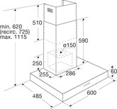 ETNA AB260RVS Blokmodel Schouwkap - 60 cm - RVS 2