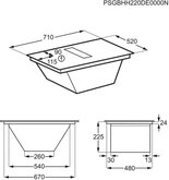 AEG TCH74B01FB 6000 serie ComboHob Bridge kookplaat met afzuiging 8