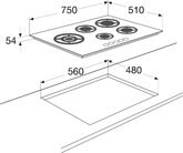ETNA KGG870ZTA Gas-op-Glas Inbouw Kookplaat 2