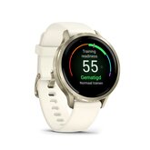 Garmin Venu 4 – 41 mm, Lunar Gold met Bone siliconen bandje 3