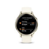 Garmin Venu 4 – 41 mm, Lunar Gold met Bone siliconen bandje 7