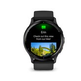 Garmin Venu® 3, Slate rand van roestvrij staal met zwarte behuizing en siliconen band 3