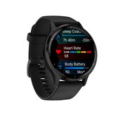 Garmin Venu® 3, Slate rand van roestvrij staal met zwarte behuizing en siliconen band 4