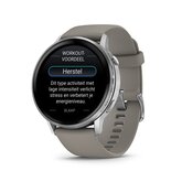 Garmin Venu® 4 – 45 mm, Zilver met zilvergrijze siliconen band 2