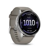 Garmin Venu® 4 – 45 mm, Zilver met zilvergrijze siliconen band 5