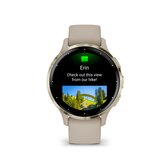 Garmin Venu® 3S, Soft Gold rand van roestvrij staal met French Grey behuizing en siliconen band 2