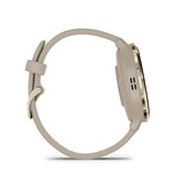 Garmin Venu® 3S, Soft Gold rand van roestvrij staal met French Grey behuizing en siliconen band 4