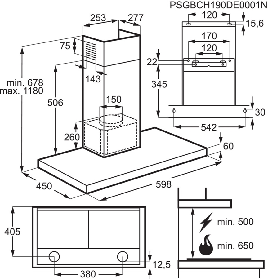 AEG DBB3651M schouwkap 2