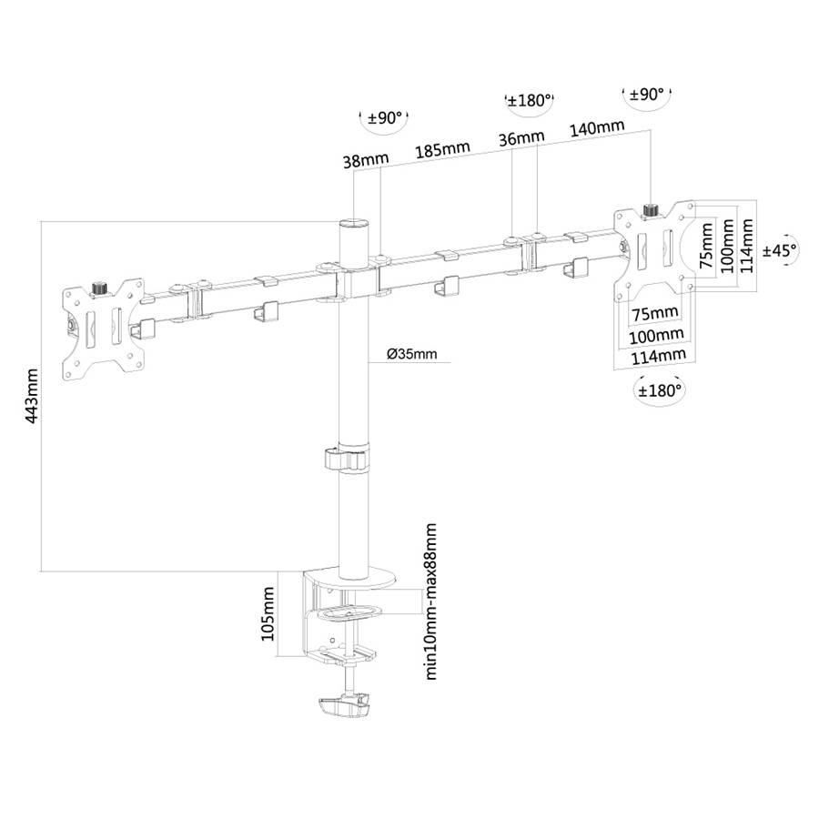 Neomounts by Newstar FPMA-D550D monitorarm 2