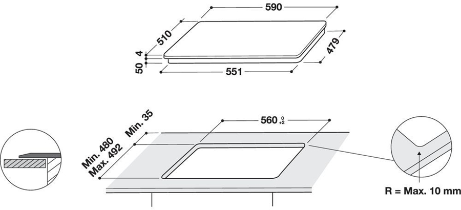 Whirlpool WS Q2760 BF inductie kookplaat 2