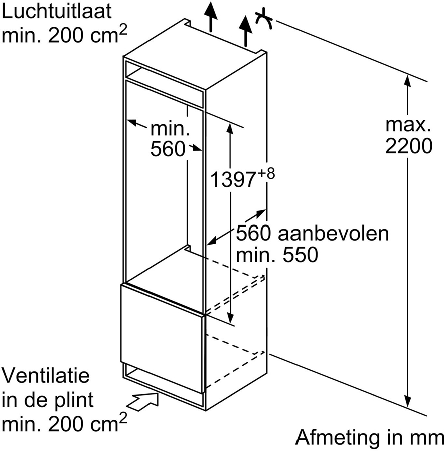 Siemens KI51FADE0 iQ700 inbouw 1-deurskoelkast 2