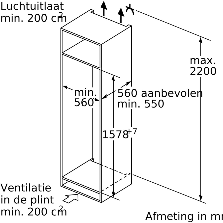 Siemens KI77SADE0 inbouw koelvriescombinatie 2