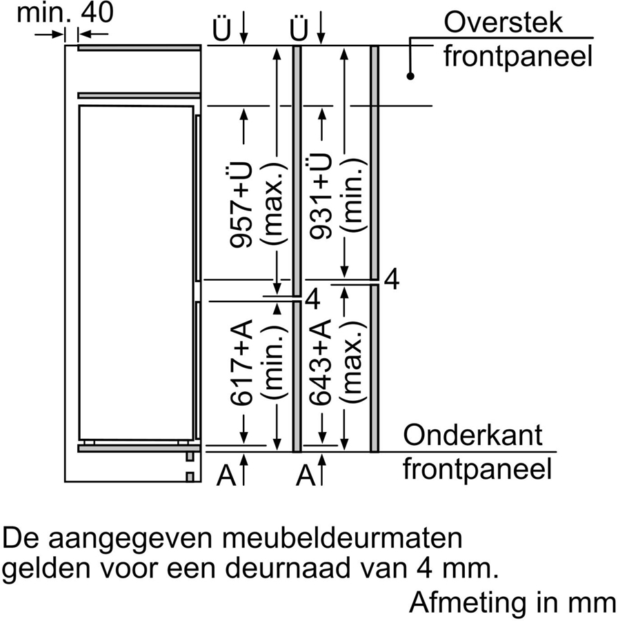 BOSCH KIS77AFE0 Serie 6 Inbouw Koel-vriescombinatie 9