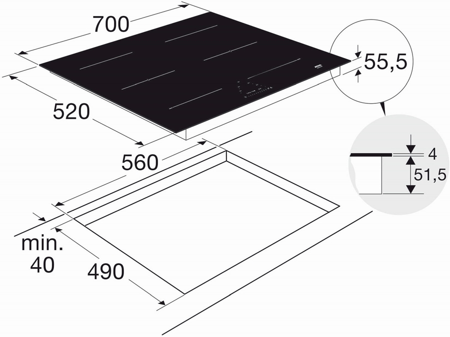 ATAG HI07471EV Inductie Kookplaat 2