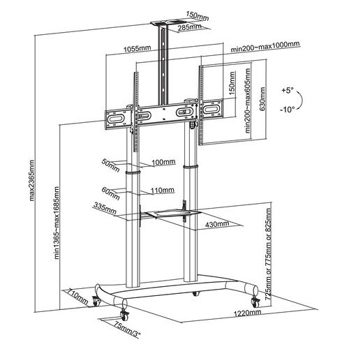 Neomounts PLASMA-M1950E verrijdbaar meubel   3